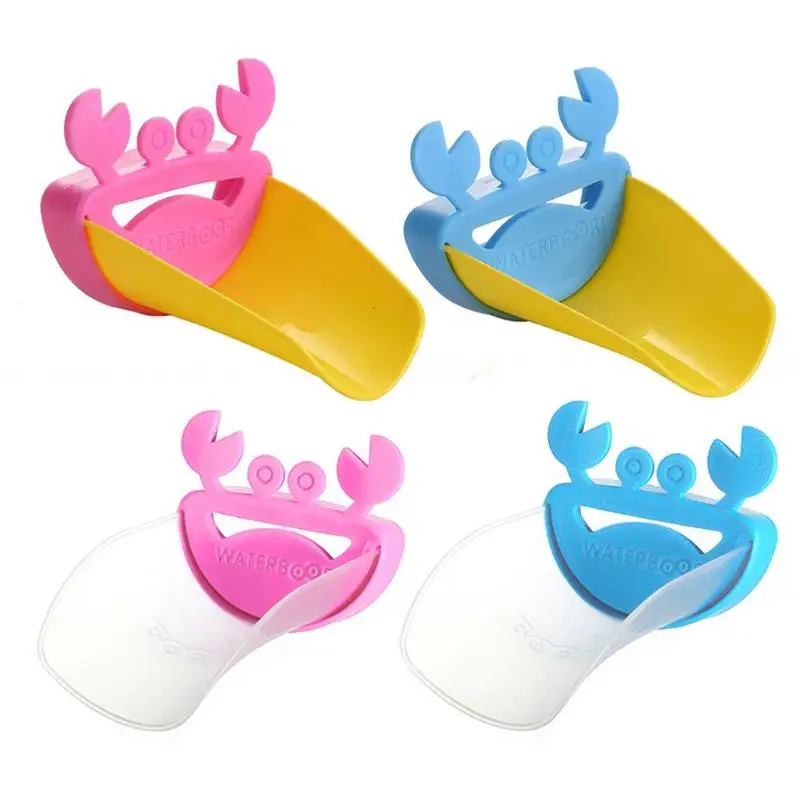 1 set Cartoon Crab Kids Hand Washing Extender Toddler Faucet Baby Tubs Sink Tap Kids Rubber Bathroom Sink Crab Water Reach