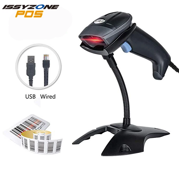 

Issyzonepos 1D Laser Scanner BarCode Reader Hand-Free Stand For Automatically Scan Home Business Small Shop USB For Windows