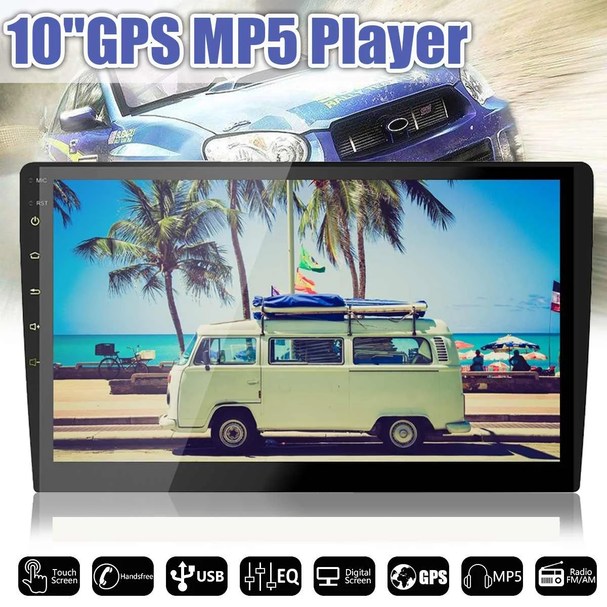 

10" 2 DIN Android Car Radio DVD Multimedia Player WIFI bluetooth 4G TFT Screen Video AM/FM Audio Stereo GPS Navigation