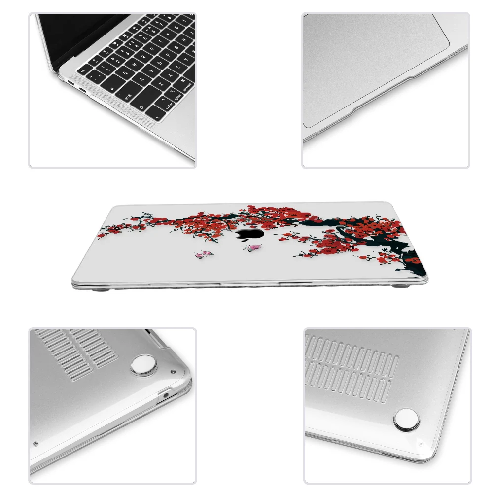 Capa Florida para Macbook Air Proteção para Macbook Air 11 12 13 15 16 Polegadas com Barra de Toque A2141 A2338 A2289 m1 2023 A2179 A2337 Capa com Casco Rígido de Plástico - Imagem 2