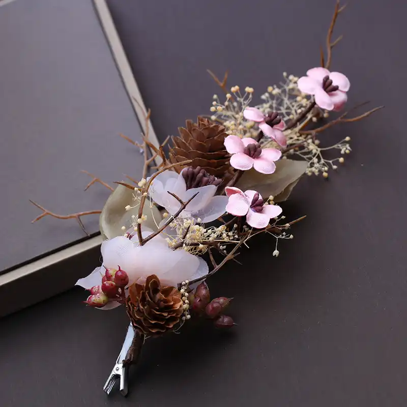 Flor Rosa Romántica Pasadores De Pelo Clip Flores Secas Tocado De Adorno Gorros Hechos A Mano Princesa Novia Tocados Joyería Para El Cabello Aliexpress