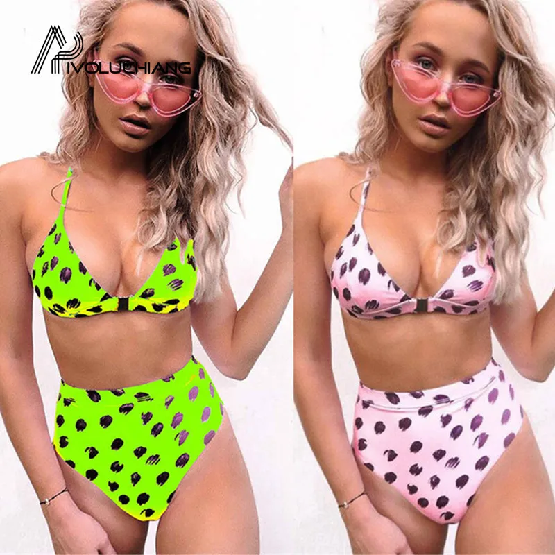 

Halter Leopard Print Triangle Micro Bathing Suit Push Up Sexy Swimsuit High Waist Bikinis 2019 Mujer Bathers Dot Pink Swimwear