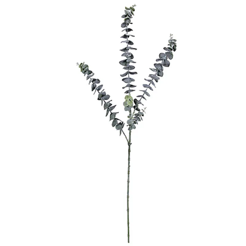 

Realistic Design Artificial Fake Silk Flower Eucalyptus Plant Green Leaves