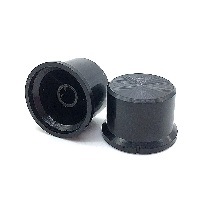 

5pcs/lot Potentiometer Encoder Band Switch Cap Black Plastic Knob 25 x 17mm Half Shaft Type