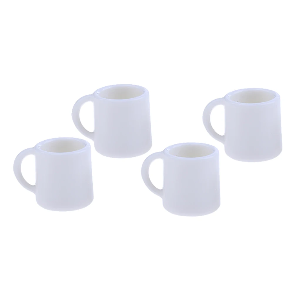 Dollhouse Miniature 2 White Mugs Filled with Coffee B0267
