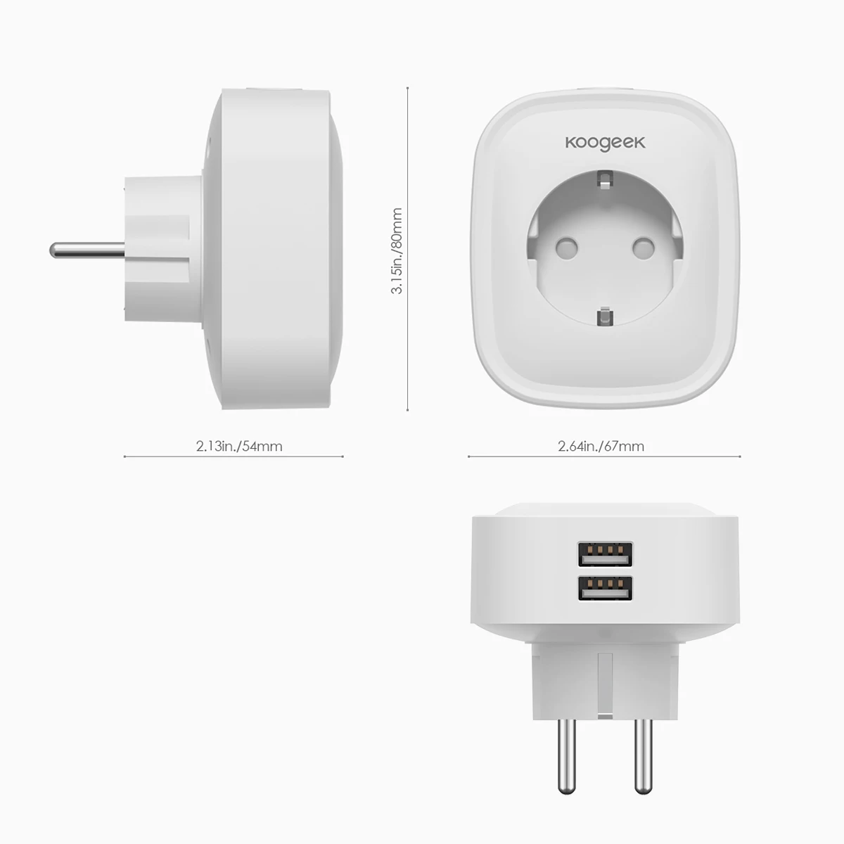 Koogeek беспроводной включенный смарт-разъем w/1 розетка переменного тока 2 usb-порта совместимый для Alexa пульт дистанционного управления в любом месте Голосовое управление таймер