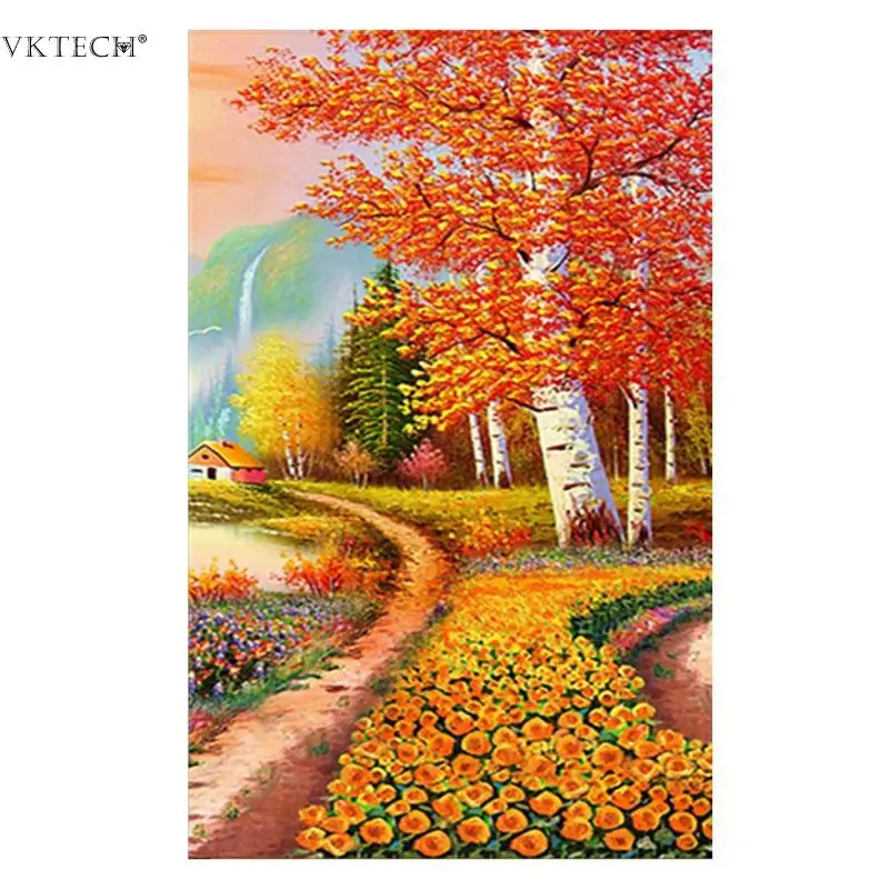 

5D DIY Full Drill Diamond Painting Red Forest Cross Stitch Embroidery Kits