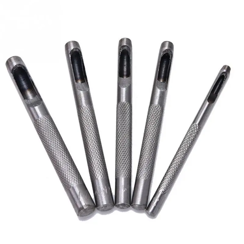 

Leather Puncher Hollow Punch Set Hand Tool Steel Gasket Belt Leather Hole Punching Tool 3mm 4 mm 5mm 6mm 7mm