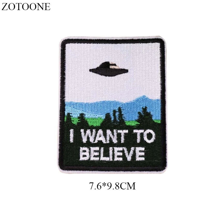 ZOTOONE UFO инопланетянин нашивки для рюкзак для одежды с железной аппликацией вышивка хочу оставить патч наклейки на одежду куртка DIY