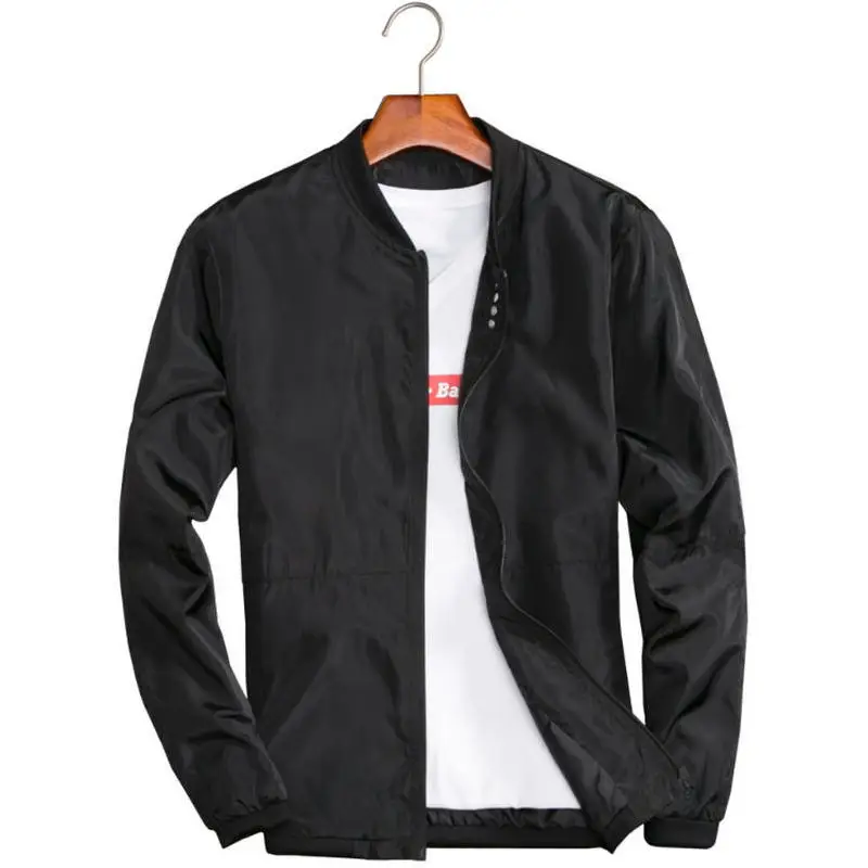 

Big Size 4XL 5XL Mens Spring Summer Jackets Casual Thin Male Windbreakers College Bomber Black Windcheater Hommes Varsity Jacket