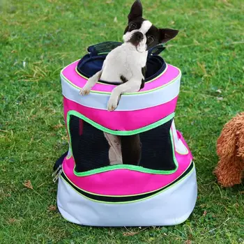 

Folding Breathable Mesh Pet Carrier Bag Dogs Cats Safe Carry House Cat Puppy Bag Outdoor Travel Backpack Head Out Pet Products