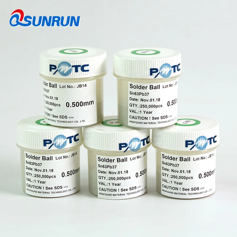 

PMTC Sn63Pb37 BGA Leaded Solder balls 250K/bottle 0.2/0.25/0.3/0.35/0.4/0.45/0.5/0.55/0.6/0.65/0.76 For SMT/PCB Reballing Rework