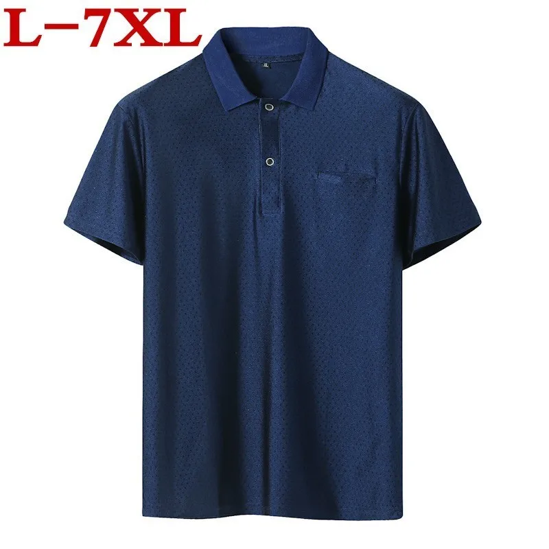 Новая мужская рубашка поло размера плюс 8XL 7XL 6XL Мужская Повседневная с вышитым
