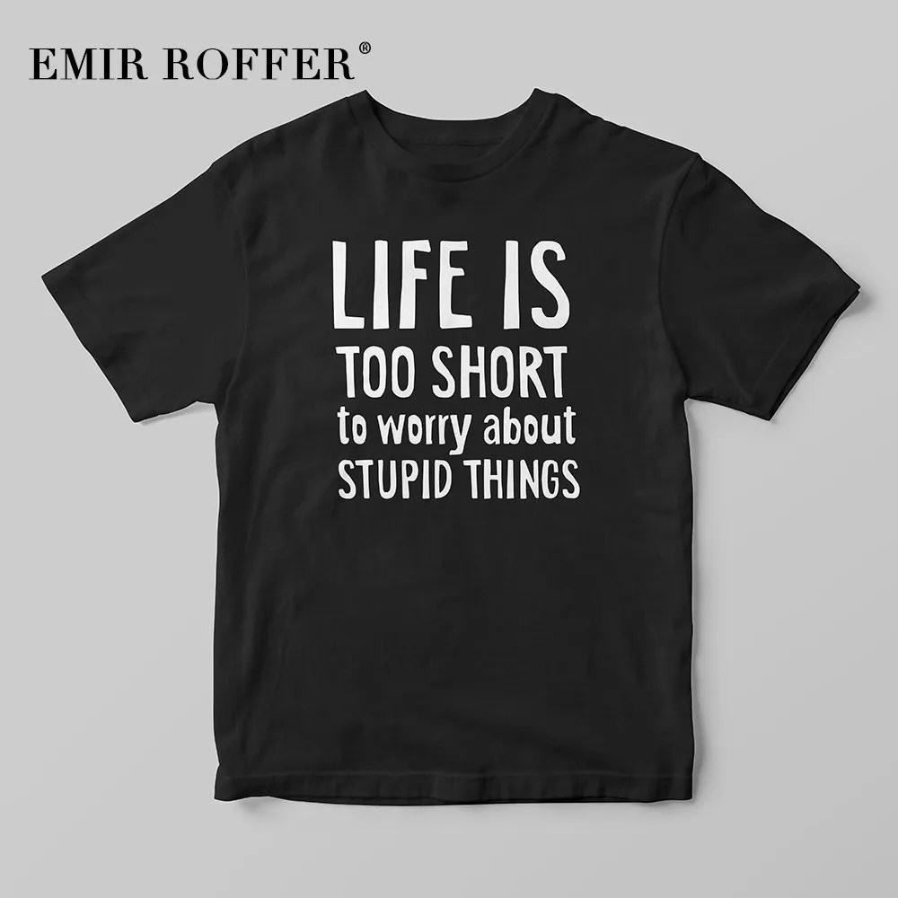 EMIR ROFFER Life слишком короткая чтобы беспокоиться о тупых штуках Винтажная футболка