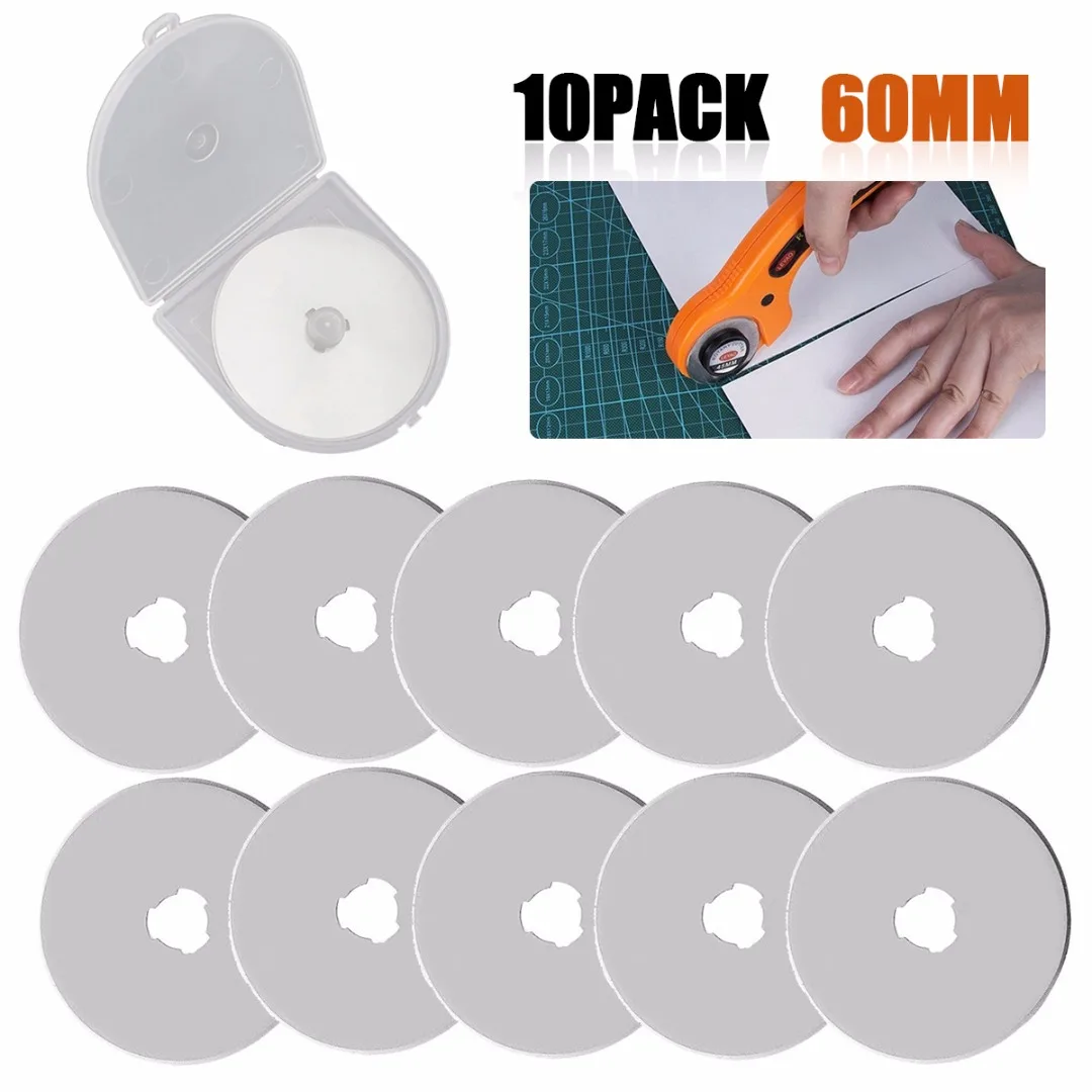 

10Pcs LeatherCraft Rotary Cutter Leather Cutting Tool Fabric Cutter Circular Blade DIY Patchwork Sewing Fabric Paper Cutting