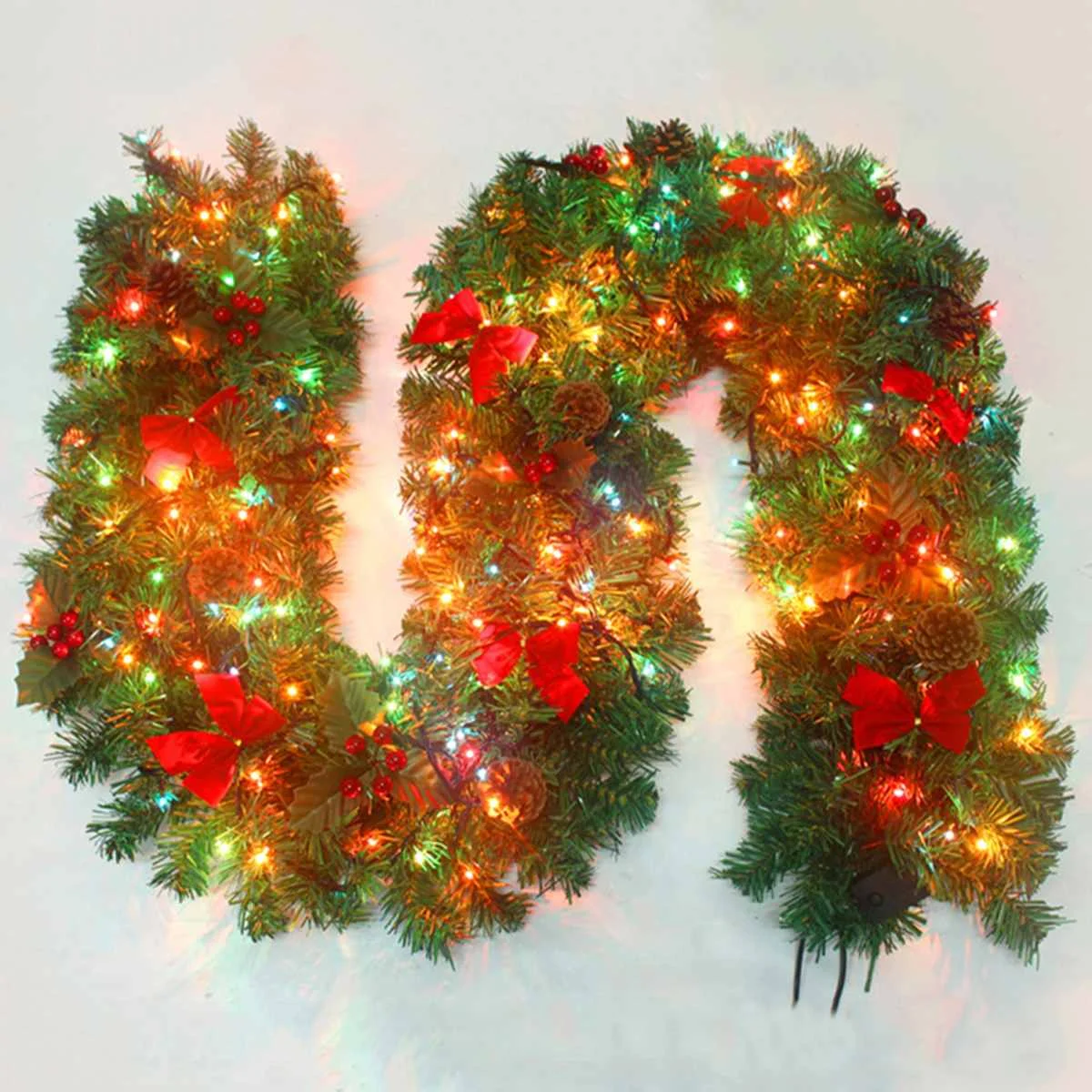 

Christmas Garlands 270cm Hanging Vine Wall Light Luminous Wreath Party Decoration Christmas Supplies Home Door Wall Ornaments