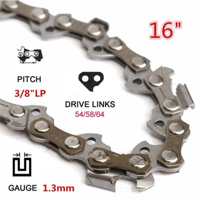 Замена бензопила цепь для пилы 16 дюймов 54/58/64 диск 3/8 с резьбой 0,050 дюймовая цепная пила мельница