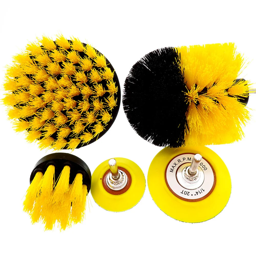 

5 Pcs Car Detail Nylon Brush Set For Car wheel/Engine/home/bath/floor tile Auto Detail Brushes Kit with 2 electric Grinding Disc
