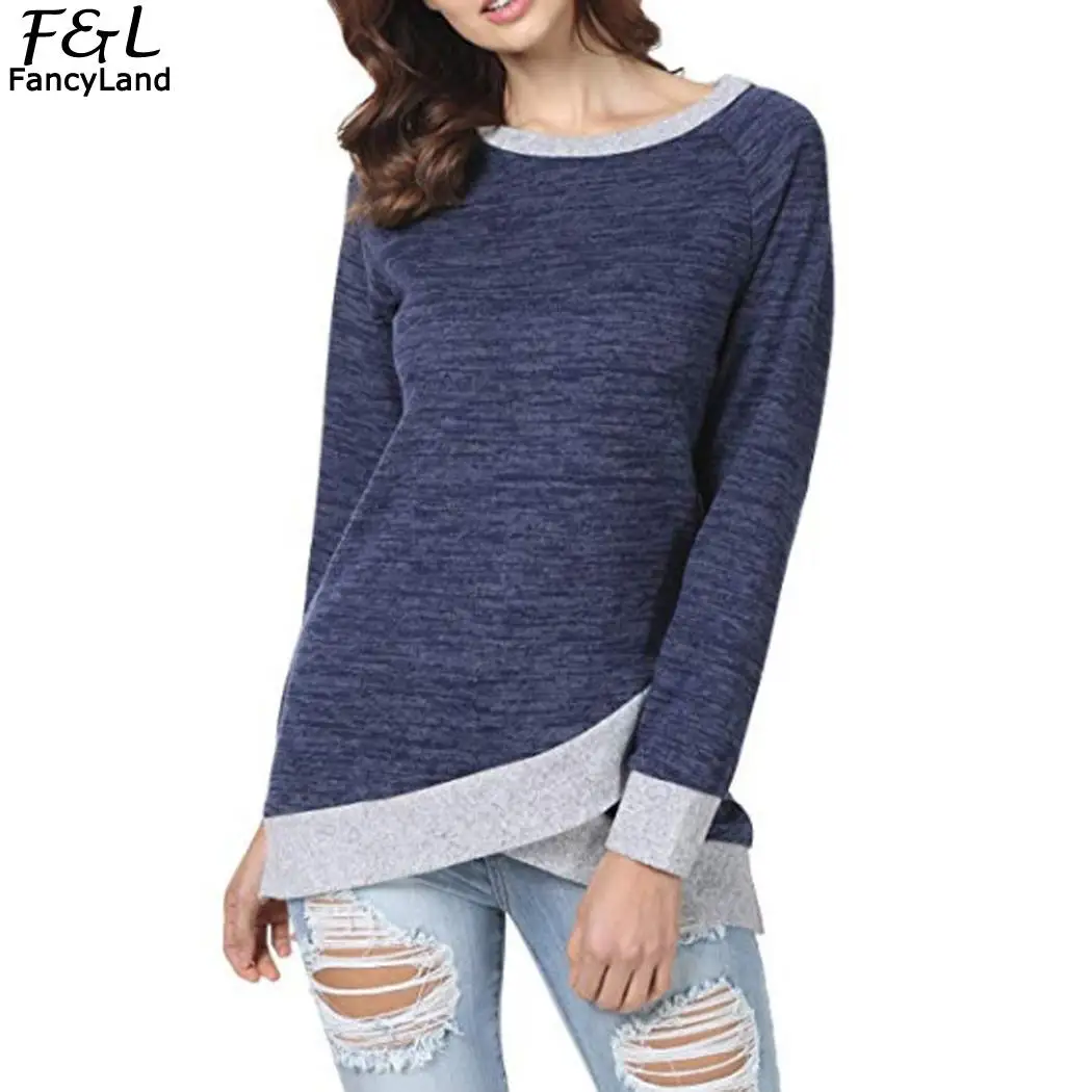 Winter Women t shirt O Neck Stripe Long Sleeve Women Casual Long Sleeve