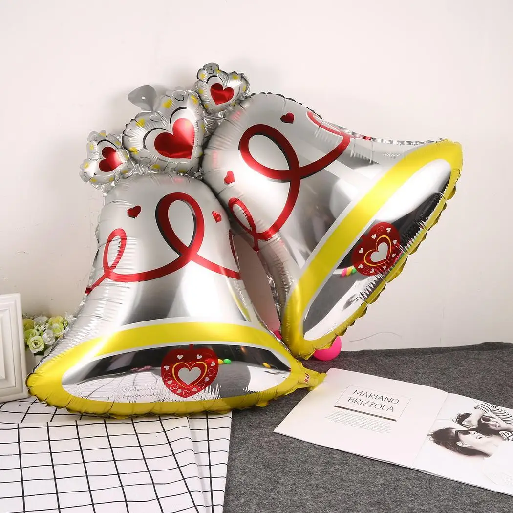 

Heart Bell Aluminum Foil Balloons Christmas Party "Love" Letter, Love Birthday Decoration Balloons