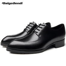 New Trendy High Heeled Shoes Men Lace Up Genuine Leather Pointed Toe Heels Business Man Casual Oxfords Wedding Shoes New Trendy High Heeled Shoes Men Lace Up Genuine Leather Pointed Toe Heels Business Man Casual Oxfords Wedding Shoes