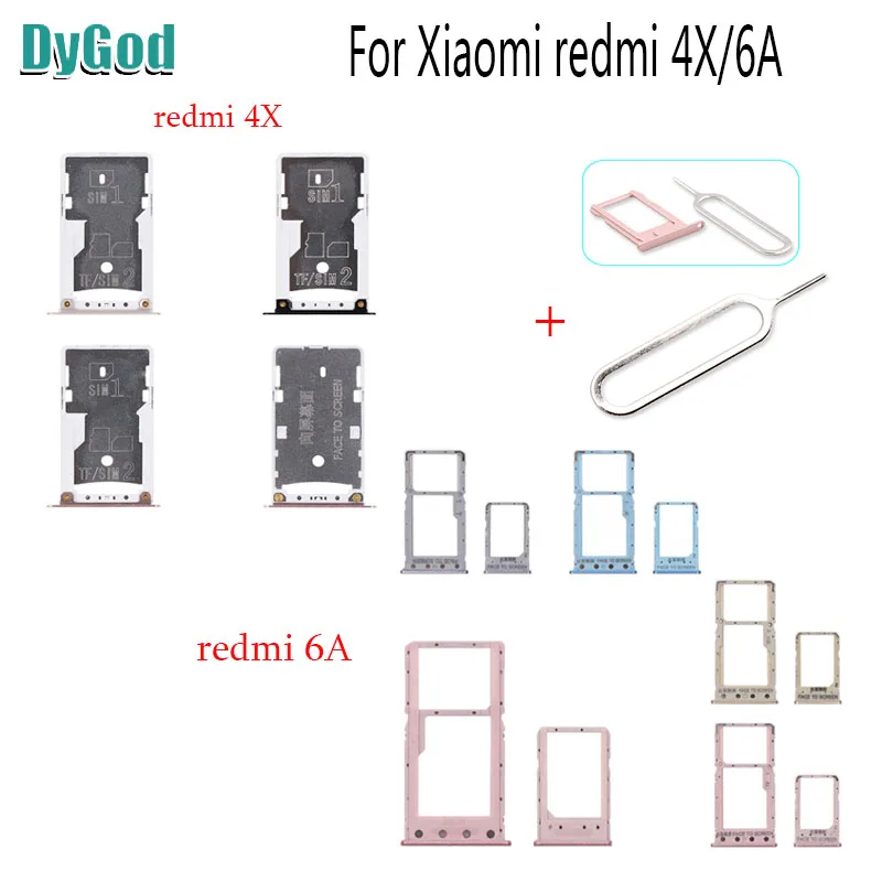 Держатель для Sim карты Xiaomi redmi 4X лоток слот карт Аксессуары мобильных телефонов 6A