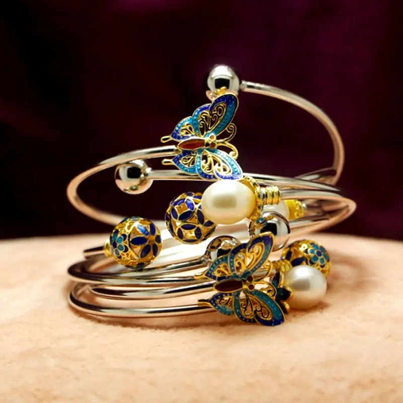 Fashion Bohemian Open Pearl Bracelet S925 Sterling Silver for Women | Украшения и аксессуары