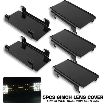 

5Pcs LED Light Bar Protector Black Lens Cover Kit 5Inch LED light Snap Cover For Straight Curved Off Road LED Work Light