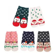 Дизайн, носки с рождественским Санта Клаусом женские хлопковые короткие зимние носки с лосем Милые Носки с рисунком оленя, снеговика подарок на год