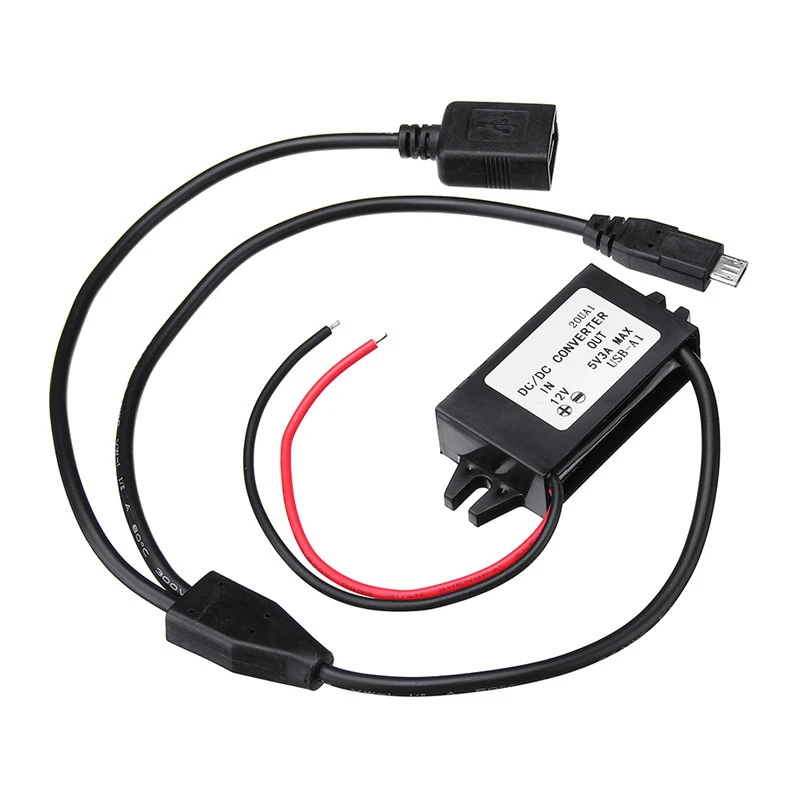

1Pcs DC 12V to DC 5V 3A USB Master & Micro Interface Power Supply Converter Step-Down Converter Module Low Power Consumption