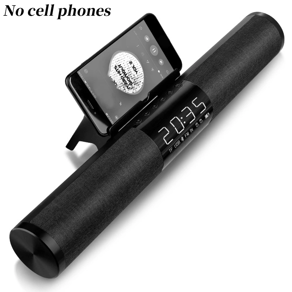 

Home TV Portable 3D Stereo Surround Wireless Subwoofer TF Card Sound Bar Alarm Clock Bluetooth Speaker