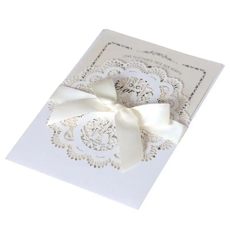  10Pcs Laser Cut Love Bird Wedding Invitations Card Elegant Lace Envelopes Event Party Supplies Wedd - 32963838868