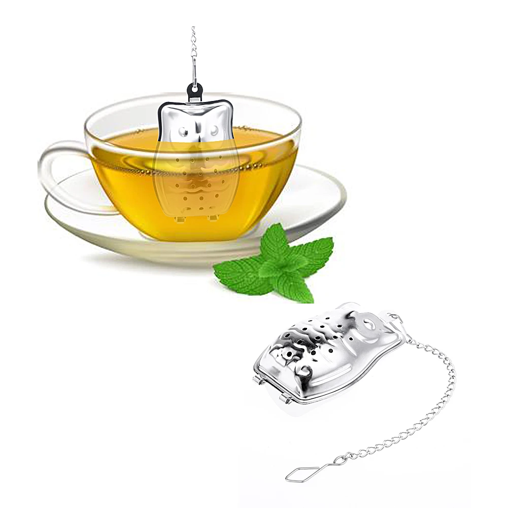 

Creative Cute Owl Tea Strainer Tea Bags Food Grade stainless loose-leaf Tea Infuser Filter Diffuser Fun Cartoon Tea Accessories