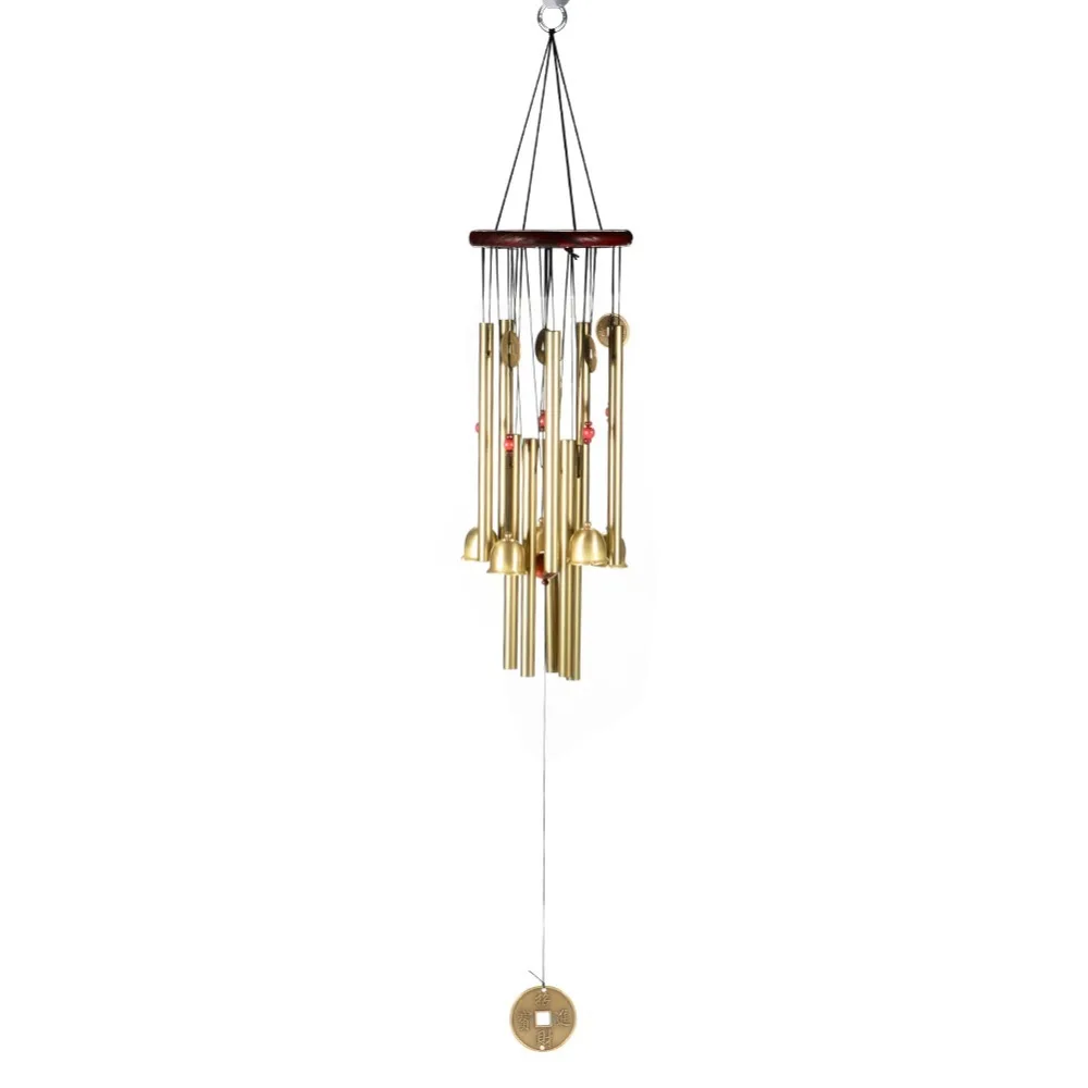 

Adeeing Chinese Metal Wind Chimes For Garden Fend Shui Outdoor Living Room 10 Tube 5 Bells Wood Metal