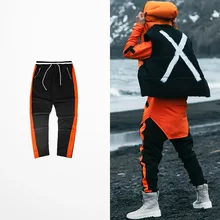 Джастин Бибер, фирменный стиль, боковая молния, для мужчин, облегающие, повседневные, для мужчин, s, хип-хоп, для бега, байкерские штаны, Swag, спортивные штаны, Pantalon Hombre