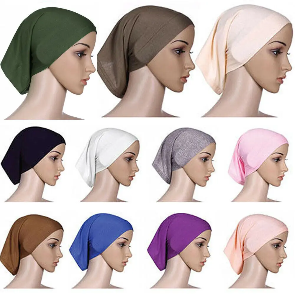 Новейший исламский мусульманский женский головной платок, хлопковый шарф, хиджаб, накидка на голову, капот, простые хиджабы