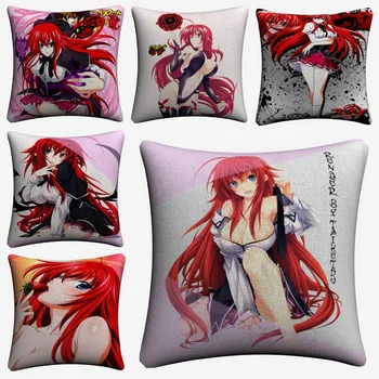 

Rias Gremory Highschool Dxd Anime Decorative Linen Cushion Cover 45x45cm Pillow Case For Sofa Home Decor Pillow Covers Almofada