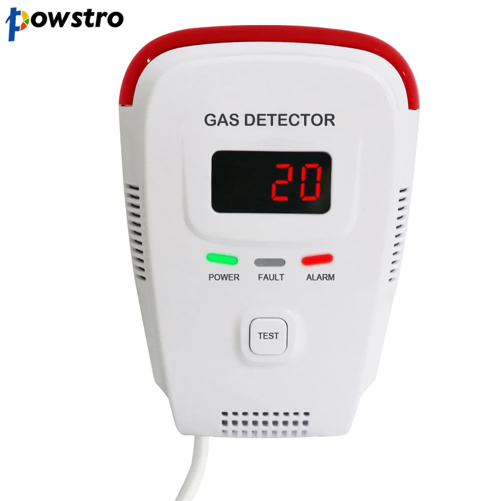 

Natural Gas Detector Gas Leak Alarm Sensor Butane Methane Gas Monitor with Voice Prompt/Strobe Light Warning, Digital Display