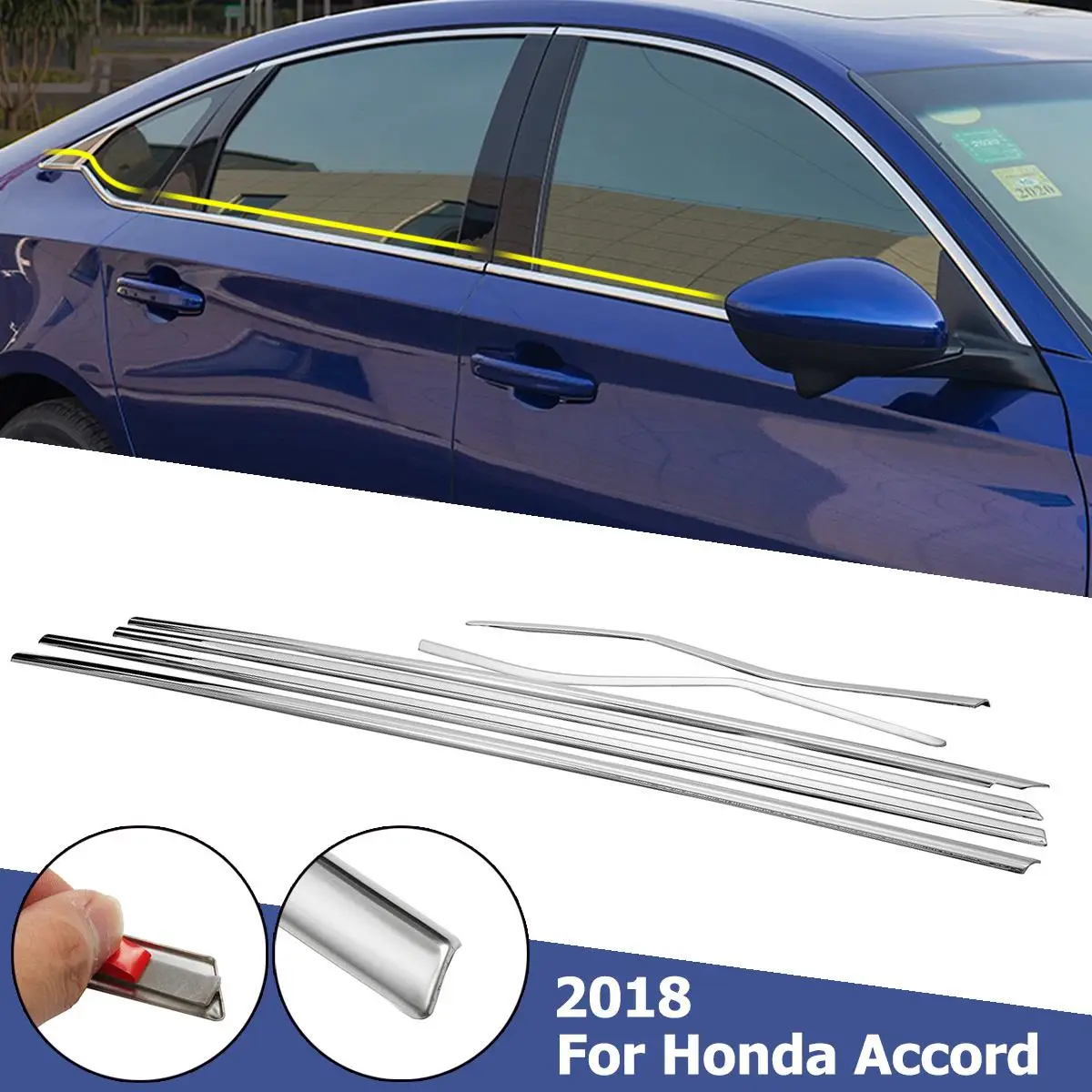Нижняя накладка на окна автомобиля наклейка окно нижняя полоса защита для Honda/Accord