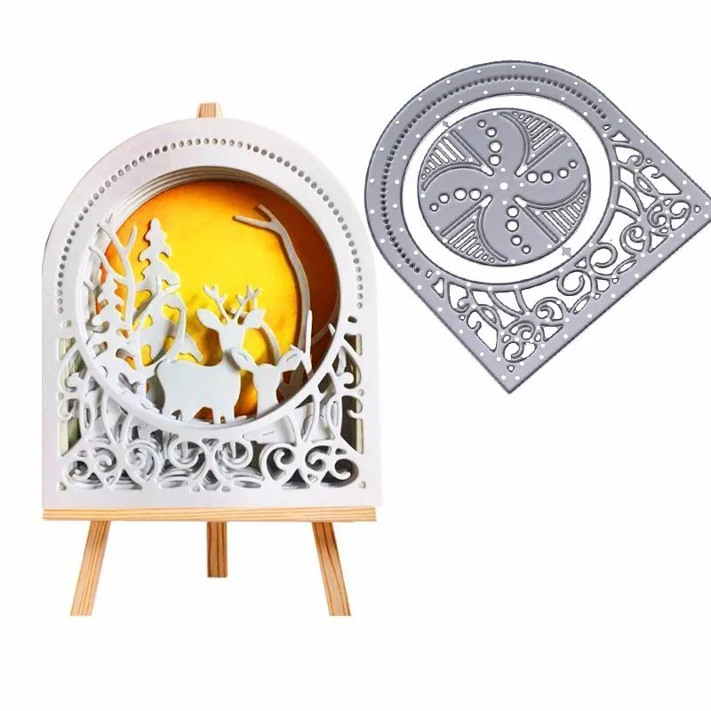 

Windmil Metal Cutting Dies Dies Cut For DIY Paper Card Making Scrapbooking Decoration Round Dies Frame Background Craft Dies