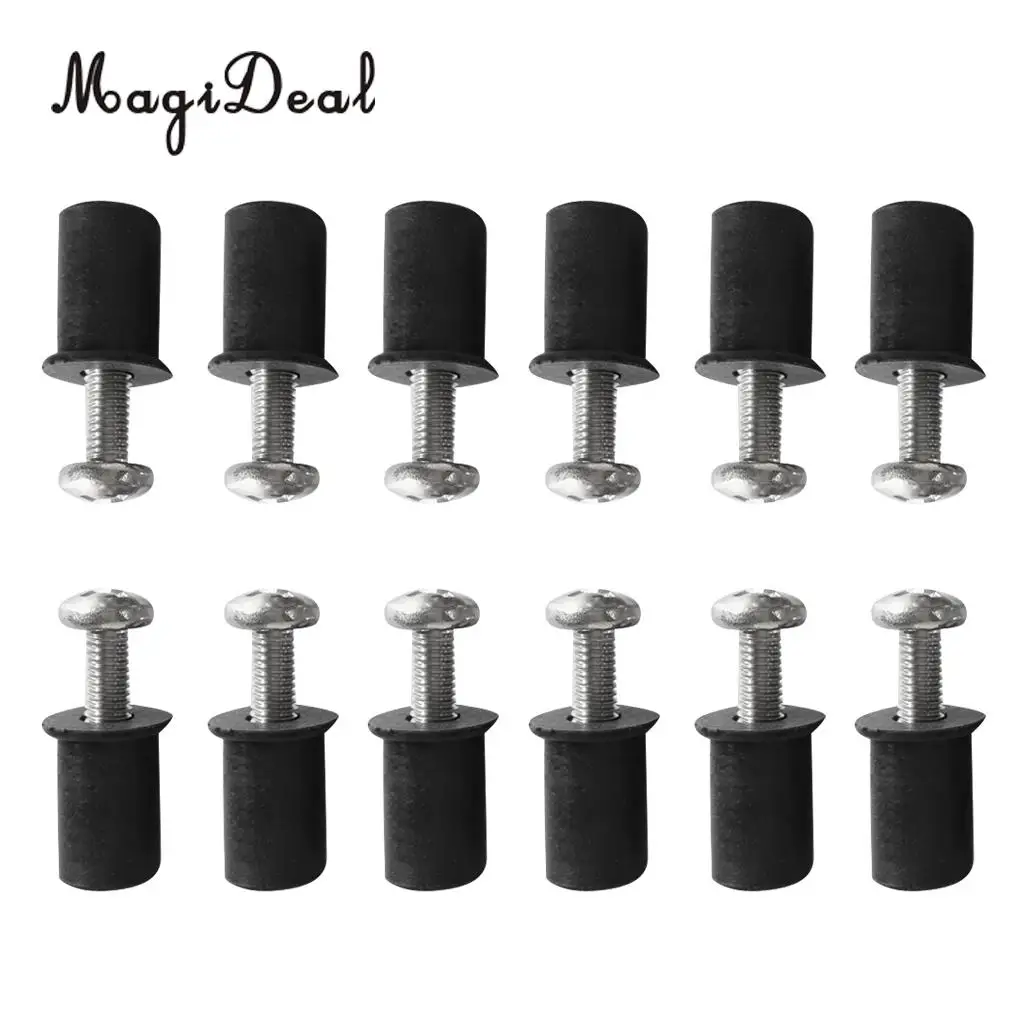 

MagiDeal 12 Piece Marine M4/5/6 Rubber Well Nuts Kit Stainless Steel Screws for Kayak Canoe Boat Windshield Dinghy Accessories