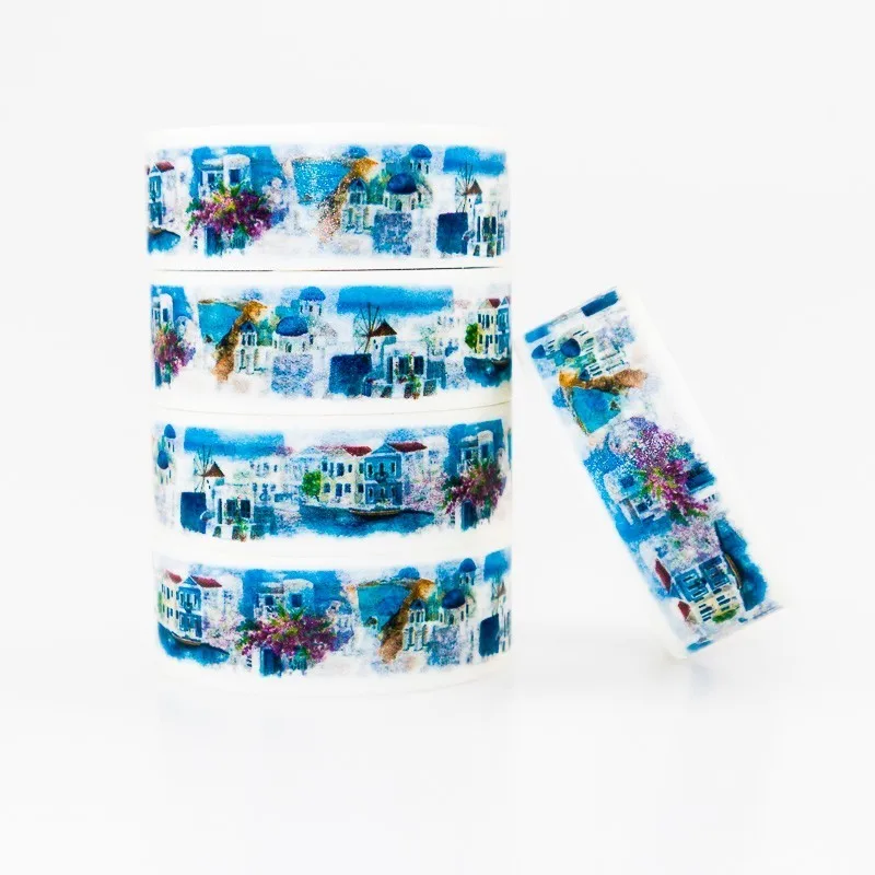 

Greek Style Pattern Washi masking tape sticky color decorative tape set DIY decoration office stationery scrapbook 1PCS