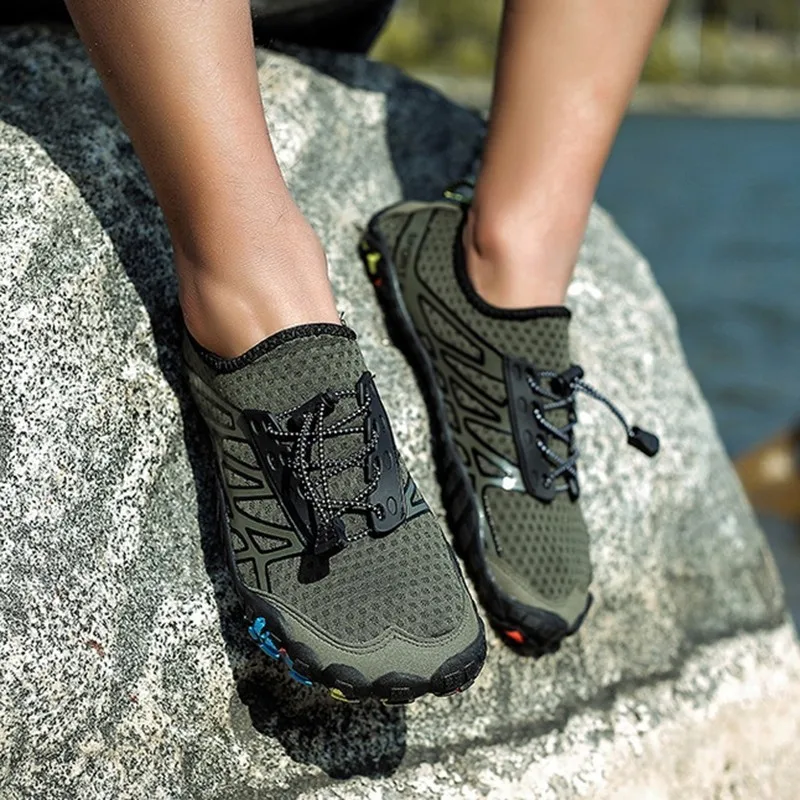 Прочные походные кроссовки размера плюс для мужчин и женщин, спортивные уличные кроссовки, Нескользящие дышащие унисекс пляжные болотные кроссовки
