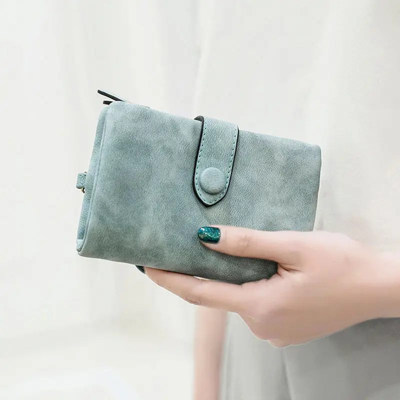 

High Capacity Fashion Women Wallets Long Dull Polish PU Leather Wallet Female Double Zipper Clutch Coin Purse Ladies Wristlet