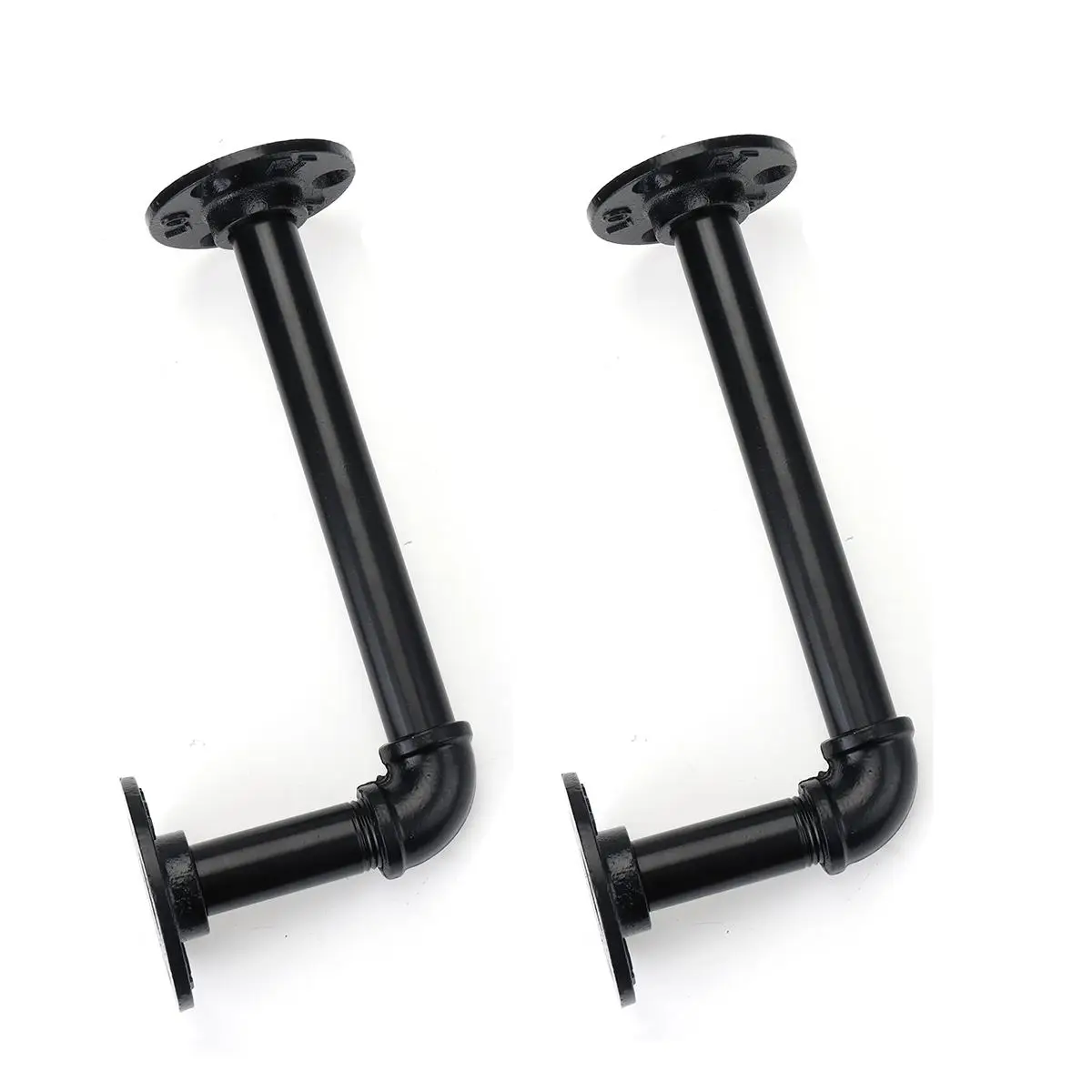 2 قطعة خمر أسود الحديد انابيب الجرف المقوسة جدار الجرف التخزين حامل رفوف Bethroom خزانة DIY ديكور