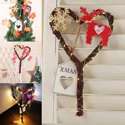 DIY ручной работы сердца ротанга 20 светодиодный сердце украшение для дома Дерево Повседневное свет гирляндой рождественские украшения