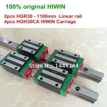 

HGR30 HIWIN linear rail: 2pcs 100% original HIWIN rail HGR30 -1100mm Linear rail + 4pcs HGH30CA Carriage CNC parts