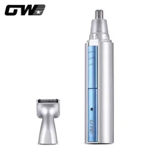 GW-218 2-в-1 моющиеся лезвия Перезаряжаемые Нос ушей Триммер лезвие бритвы изогнутые лезвия из нержавеющей стали волос триммер