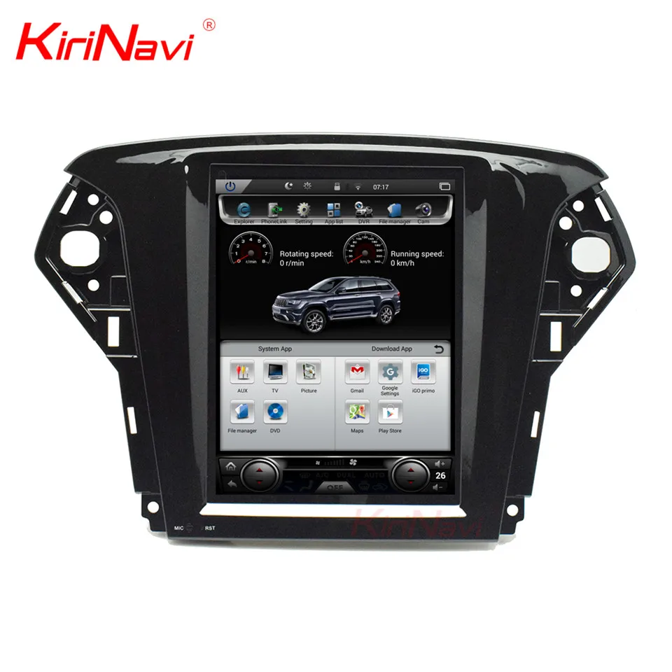 

KiriNavi Vertical Screen Tesla Style Android 6.0/7.1 Touch Screen Car For Ford Mondeo Multimedia Gps Navigation Player 2007-2012