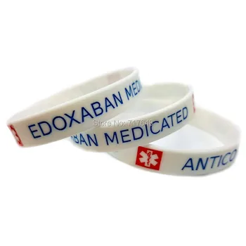 

100pcs EDOXABAN Medicated wristband silicone bracelets free shipping by epacket A